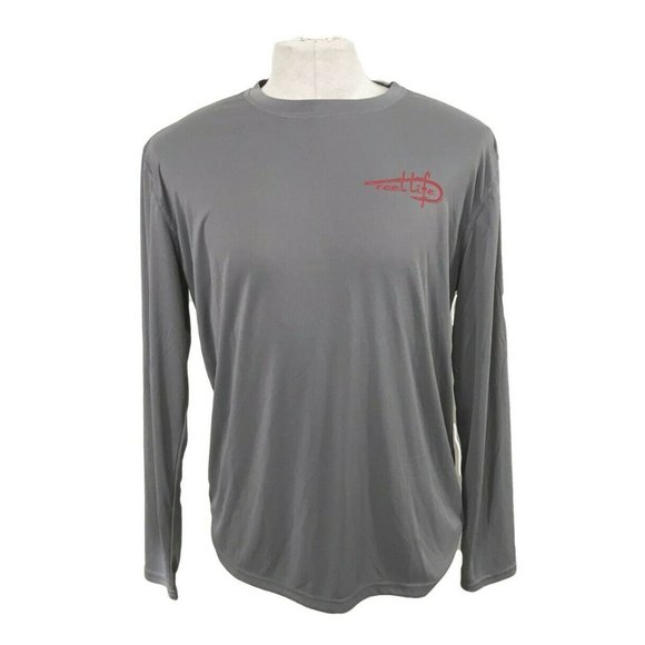SOLD🔥NWT Reel Life LS T-Shirt Gray Patriotic Hook - Picture 7 of 8